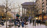 La Place de la Madeleine - Paris by Eugene Galien-Laloue